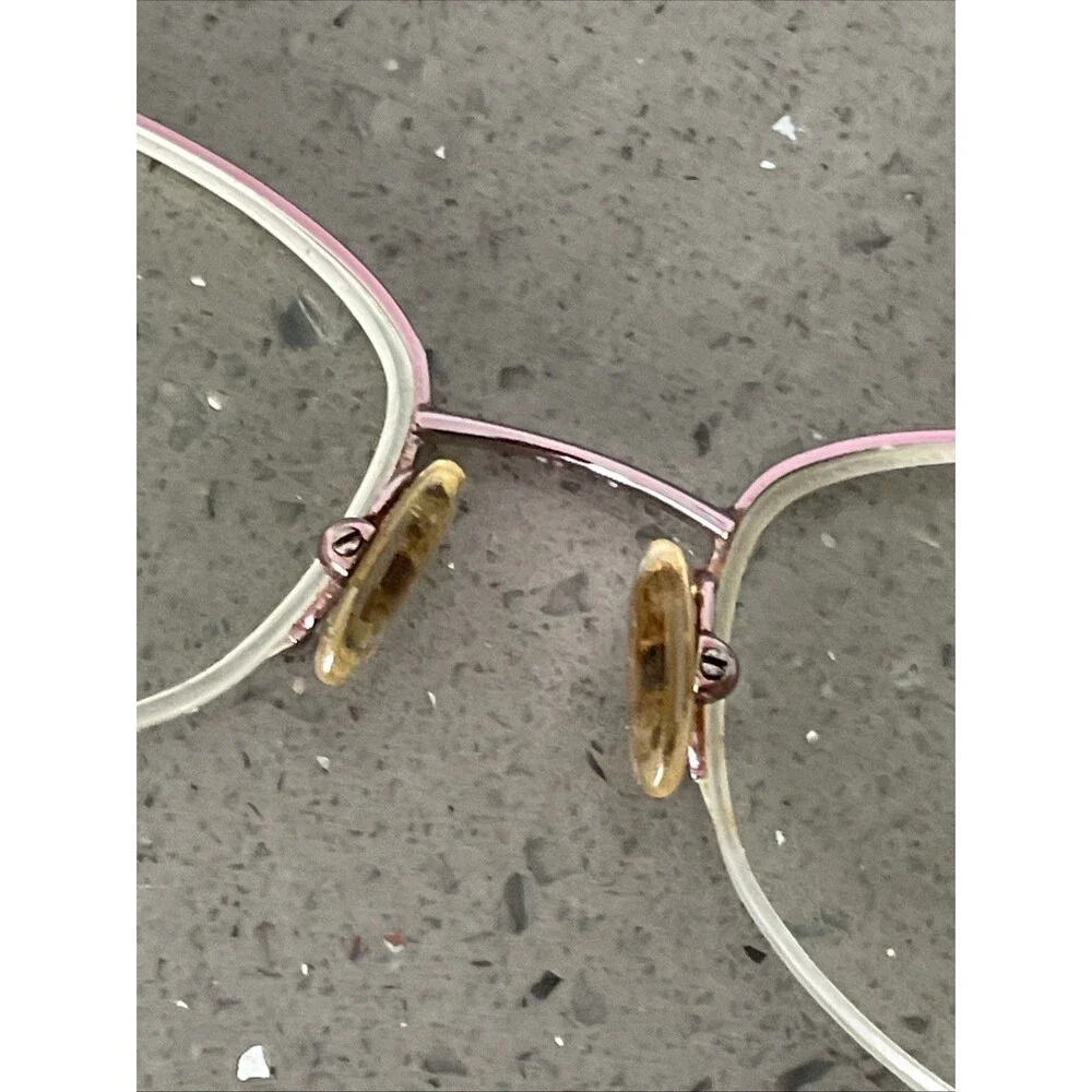 Genny Italy 748-B 5371 53-18-135 Pink Metal Half Rim Eyeglasses Frames ONLY